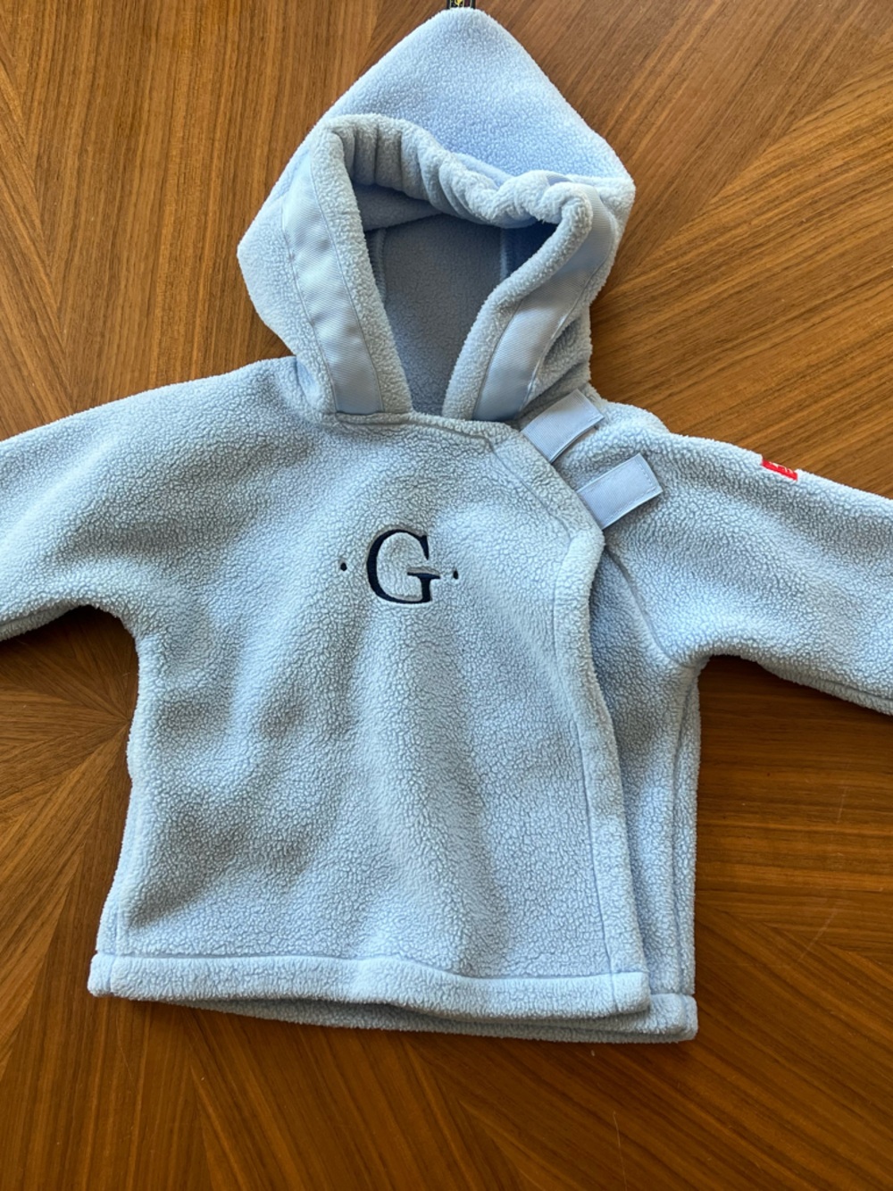 Light Blue Baby Fleece Hooded Widgeon Jacket with G monogram